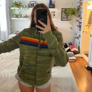 Aviator nation camp zip up hoodie L